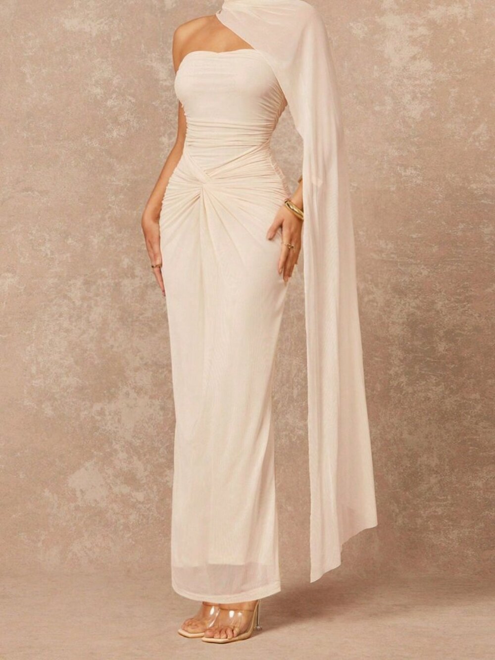 Apricot Party Women's Elegant Formal Dress - Picture 7 of 8